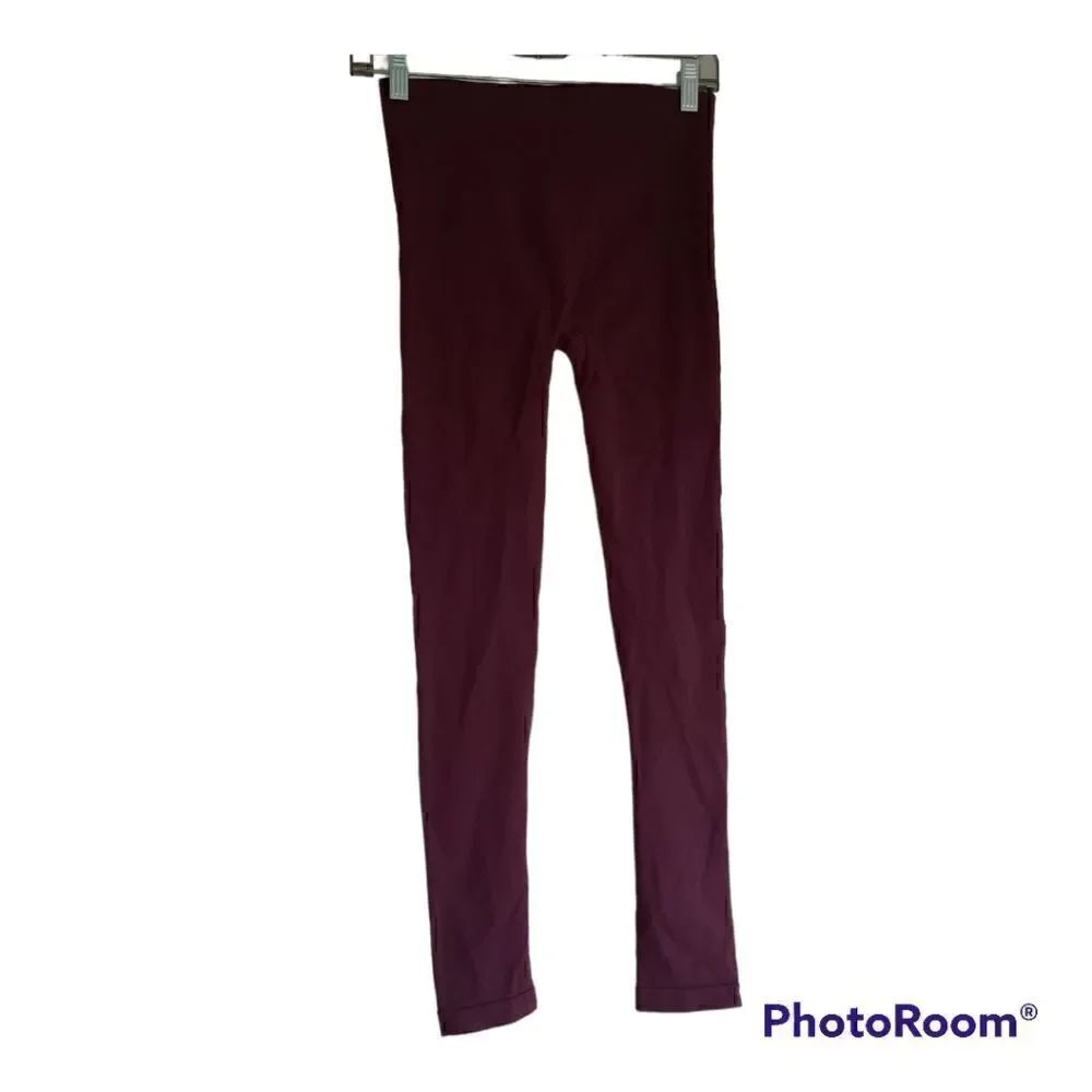 SPANX Maroon High Rise Seamless Leggings Wine